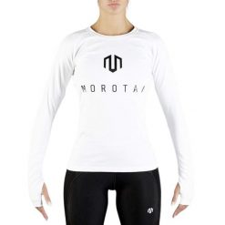 Koszulka treningowa damska Morotai Premium Brand Londgsleeve. Białe t-shirty sportowe MOROTAI, l, bez wzorów, z bawełny, bez ramiączek, na fitness i siłownię. W wyprzedaży za 91.00 zł.