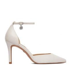 Szpilki Nine West. Białe szpilki Nine West, bez wzorów, bez obcasa, na szpilce, bez zapięcia. Za 229.99 zł.