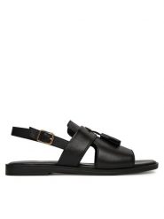 Lasocki Sandały EST-HELENA-08 Czarny. Czarne sandały Lasocki, bez wzorów, ze skóry, bez obcasa, na płaskiej podeszwie, bez zapięcia. Za 127.99 zł.