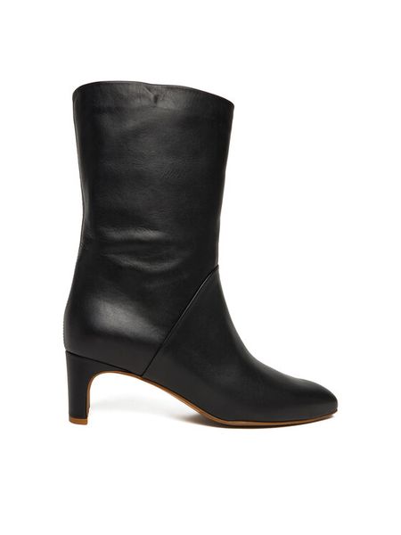 Balagan Botki Adina Czarny. Czarne botki BALAGAN, bez wzorów, ze skóry, bez obcasa, na słupku, bez zapięcia. Za 799.99 zł.