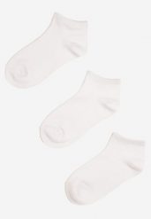 Białe Bawełniane Skarpety Stopki 3-Pack Venandrella. Białe skarpetki Renee, bez wzorów, z bawełny. W wyprzedaży za 7.99 zł.