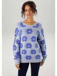 Aniston Sweter w kolorze błękitnym rozmiar: 36. Niebieskie swetry Aniston, bez wzorów, bez ramiączek. Za 65.69 zł.