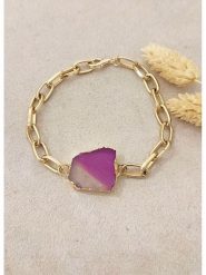 Nakkash Pozłacana bransoletka z agatem rozmiar: onesize. Żółte bransoletki Nakkash, z agatem, pozłacane. Za 39.99 zł.