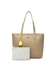 DKNY Torebka R44AYI42 Brązowy. Brązowe shopper bag DKNY, bez wzorów, ze skóry, bez dodatków. Za 429.99 zł.