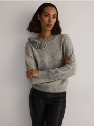 Sweter z domieszką wełny - jasnoszary. Szare swetry Reserved, l, bez wzorów, z dzianiny, bez ramiączek. W wyprzedaży za 79.99 zł.