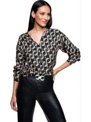 Heine Bluzka w kolorze czarnym rozmiar: 38. Czarne bluzki Heine, bez wzorów, z wiskozy, bez kołnierzyka, bez ramiączek. Za 117.73 zł.