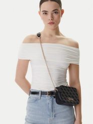Guess Torebka J5BZ30 WFV20 Czarny. Czarne listonoszki Guess, z aplikacjami, z materiału, bez dodatków. Za 264.99 zł.
