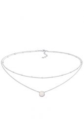 Elli Damski choker kulkowy Trend z syntetycznym opalem wykonany ze srebra próby 925 Sterling Silver Naszyjniki 1 ct. Szare naszyjniki Elli, z materiału, z opalem, pozłacane. Za 333.99 zł.
