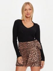 Guess Sweter Isabella W4BR19 Z3HP2 Czarny Slim Fit. Czarne swetry Guess, m, z aplikacjami, z wiskozy, bez ramiączek. Za 189.99 zł.