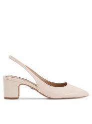 Nine West Sandały 123AL1938-1 Biały. Białe sandały Nine West, bez wzorów, ze skóry, bez obcasa, na słupku, bez zapięcia. Za 124.99 zł.
