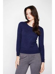 C& Jo Sweter w kolorze granatowym rozmiar: 38. Niebieskie swetry C& Jo, bez wzorów, ze splotem, klasyczne, bez ramiączek. Za 121.99 zł.