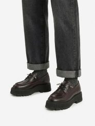 G-Star Raw Półbuty EO-ELIF-9010-25 Brązowy ciemny. Brązowe półbuty wsuwane G-Star Raw, bez wzorów, ze skóry, retro, bez obcasa, na płaskiej podeszwie. Za 399.99 zł.