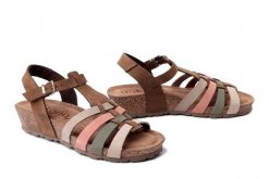 YOKONO MONACO-261 NUB MULTI MOCHA, sandały damskie. Brązowe sandały Yokono, bez wzorów, ze skóry, bez obcasa, na koturnie, bez zapięcia. Za 284.90 zł.