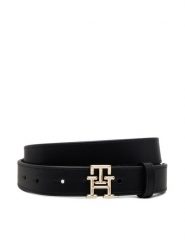 Tommy Hilfiger Pasek Damski Th Logo 2.5 AW0AW17248 Czarny. Czarne paski Tommy Hilfiger, bez wzorów, ze skóry. Za 179.99 zł.