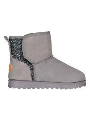 Geographical Norway Botki zimowe "Olga" w kolorze szarym rozmiar: 37. Szare botki Geographical Norway, bez wzorów, z futra, bez obcasa, bez zapięcia. Za 56.66 zł.