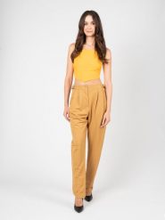 Patrizia Pepe Top | DC1379/A052 | Kobieta | Pomarańczowy. Brązowe topy Patrizia Pepe, bez wzorów, ze lnu, z asymetrycznym kołnierzem, bez ramiączek. W wyprzedaży za 299.00 zł.