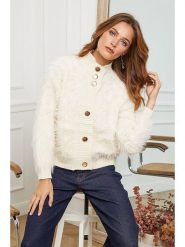 Joséfine Kardigan "Bandole" w kolorze kremowym rozmiar: L. Brązowe swetry Joséfine, l, bez wzorów, bez ramiączek. Za 240.99 zł.