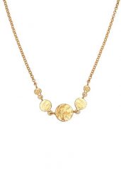 Elli Damski wisiorek moneta Vintage Trend Blogger w pozłacanym srebrze 925 Sterling Silver Naszyjniki 1 ct. Szare naszyjniki Elli, z materiału, pozłacane. Za 328.99 zł.