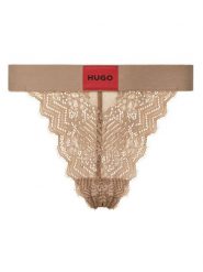 HUGO Stringi 50535036 Beżowy. Brązowe stringi Hugo, bez wzorów, z syntetyku. Za 69.99 zł.