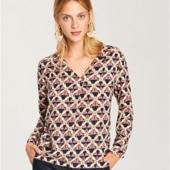 Bluzka we wzory - Niebieski. Bluzki marki Reserved. W wyprzedaży za 39.99 zł.