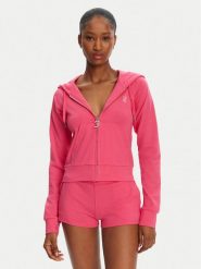 Juicy Couture Bluza Ola JCWAS125310 Różowy Slim Fit. Czerwone bluzy Juicy Couture, s, bez wzorów, z bawełny, bez kaptura. Za 239.99 zł.