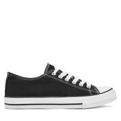 Trampki DeeZee. Czarne trampki DeeZee, bez wzorów, bez zapięcia. Za 69.99 zł.