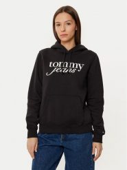Tommy Jeans Bluza DW0DW20170 Czarny Regular Fit. Czarne bluzy Tommy Jeans, l, bez wzorów, z bawełny, bez ramiączek, bez kaptura. Za 219.99 zł.
