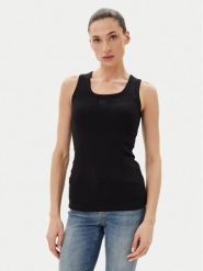 PINKO Top 100807 A2OF Czarny Regular Fit. Czarne topy Pinko, l, bez wzorów, z bawełny, bez kołnierzyka, bez ramiączek. Za 299.99 zł.