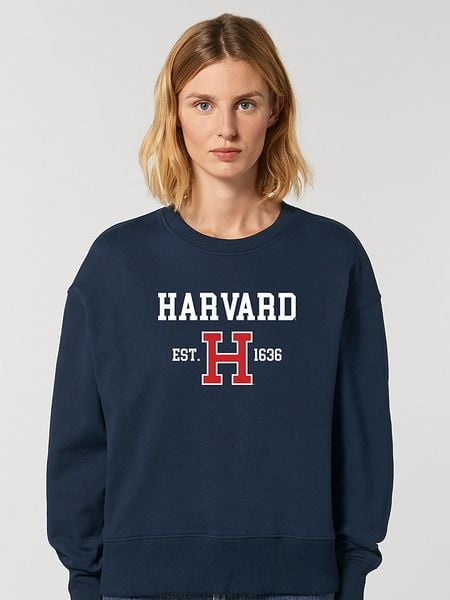 American Universities Bluza "Harvard EST 1636" w kolorze granatowym rozmiar: M. Niebieskie bluzy bez kaptura American Universities, m, bez wzorów, bez kaptura. Za 96.83 zł.