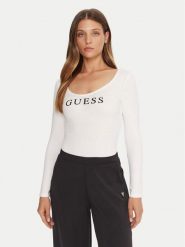 Guess Body O5RM08 KBBU1 Biały Regular Fit. Białe body i gorsety Guess, z aplikacjami, z bawełny, bez ramiączek. Za 129.99 zł.