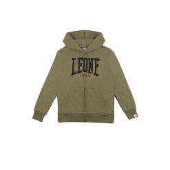 Bluza zimowa Leone 1947 Basic Kinder Kapuzen z reißverschluss. Zielone bluzy LEONE 1947 APPAREL, na zimę, bez wzorów, z bawełny, bez kaptura, na fitness i siłownię. W wyprzedaży za 87.99 zł.
