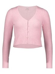 ONLY Kardigan w kolorze jasnoróżowym rozmiar: M. Różowe swetry ONLY, m, bez wzorów, prążkowane, bez ramiączek. Za 97.51 zł.