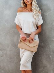 LA Angels Sukienka w kolorze beżowym rozmiar: XL. Brązowe sukienki LA Angels, na imprezę, xl, bez wzorów, bez kołnierzyka, bez ramiączek, midi. Za 176.50 zł.