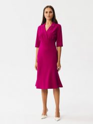 Stylove Sukienka w kolorze różowym rozmiar: XL. Różowe sukienki Stylove, xl, bez wzorów, bez kołnierzyka, bez ramiączek, midi. Za 291.45 zł.