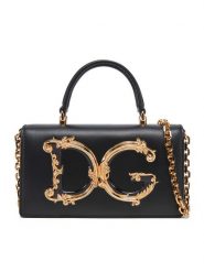 Dolce&Gabbana Torebka BI3278 AQ507 Czarny. Czarne torebki klasyczne Dolce&Gabbana, bez wzorów, ze skóry, bez dodatków. Za 7,459.00 zł.