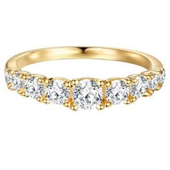 Trilani Pierscionek aus Sterling Silber in Gelbgold mit Zirkonia Pierścionki 1 ct Damski. Białe pierścionki Trilani, z cyrkonią, pozłacane. Za 239.99 zł.