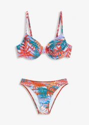 Bikini na fiszbinach (2 części). Czerwone bikini bonprix, bez wzorów. Za 109.99 zł.