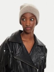 Calvin Klein Czapka Monogram Fold K60K612595 Beżowy. Brązowe czapki zimowe Calvin Klein, bez wzorów, z materiału. Za 269.99 zł.
