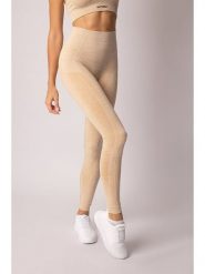 Spaio Legginsy sportowe "Melange" w kolorze beżowym rozmiar: XS. Brązowe legginsy Spaio, bez wzorów, z materiału, sportowe. Za 130.99 zł.