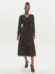 Pinko Sukienka koszulowa Isometria 101838 A0ZK Czarny Regular Fit. Czarne sukienki Pinko, bez wzorów, z syntetyku, bez kołnierzyka, bez ramiączek, koszulowe. Za 2,319.00 zł.