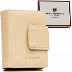 Portfel damski Peterson PTN 42329-F8 beżowy. Brązowe portfele Peterson, bez wzorów. Za 56.99 zł.