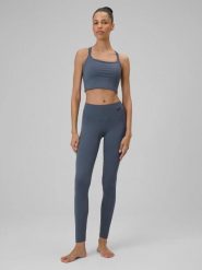 Legginsy fitness z wysokim stanem Solar Punk. Fioletowe legginsy sportowe 4f, l, bez wzorów, z elastanu, z podwyższonym stanem, do biegania. Za 159.99 zł.