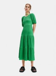 Desigual Sukienka codzienna 23SWVW45 Zielony Regular Fit. Zielone sukienki Desigual, na co dzień, xs, bez wzorów, z wiskozy, bez kołnierzyka, bez ramiączek, proste. Za 319.99 zł.