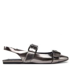 Baleriny KARL LAGERFELD. Szare baleriny KARL LAGERFELD, bez wzorów, bez obcasa, bez zapięcia. Za 389.99 zł.