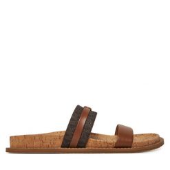 Klapki MICHAEL Michael Kors. Brązowe klapki MICHAEL Michael Kors, bez wzorów, bez obcasa, bez zapięcia. Za 369.99 zł.