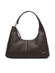 Calvin Klein Torebka Slouchy Leather Shoulder Bag LV04F3657G Brązowy. Brązowe torebki klasyczne Calvin Klein, bez wzorów, ze skóry, bez dodatków. Za 899.99 zł.
