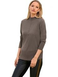 Heine Sweter w kolorze brązowym rozmiar: 40. Brązowe swetry Heine, bez wzorów, bez ramiączek. Za 70.08 zł.