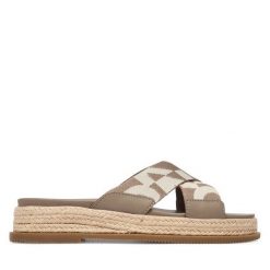 Espadryle DKNY. Brązowe espadryle DKNY, bez wzorów, bez obcasa. Za 579.99 zł.