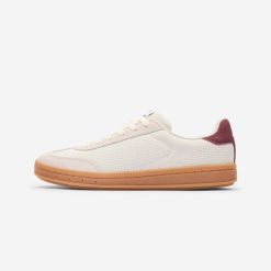 Sneakersy damskie Player T mesh. Białe buty sportowe lifestyle Decathlon, bez wzorów, z gumy, klasyczne, bez zapięcia. Za 129.99 zł.