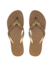 Havaianas Japonki 41232251856 Brązowy. Brązowe japonki Havaianas, bez wzorów, z gumy. Za 59.99 zł.